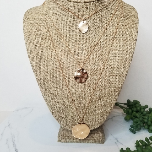 Gold Pendant Layer Coin Necklace NEW - Picture 3 of 4